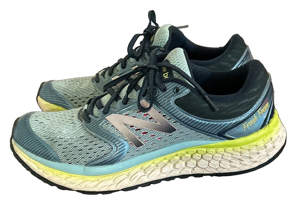 New Balance Women’s Fresh Foam 1080v7 Running Shoes Size 11D Blue Glow/Lime Glow